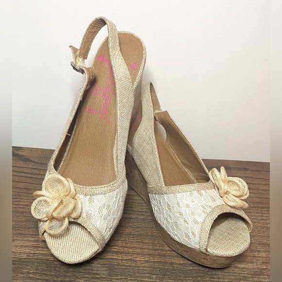 Jellypop Shoes 4 26 38 Jellypop Elyn Textile Wedge Heels Poshmark